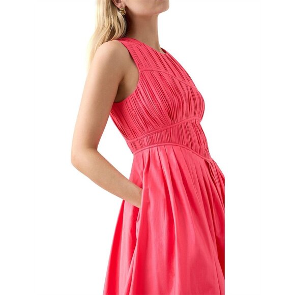 Aje Sculptra Nya Gathered Midi Dress in Rouge Pink AU8 Small NWT - Picture 5 of 10